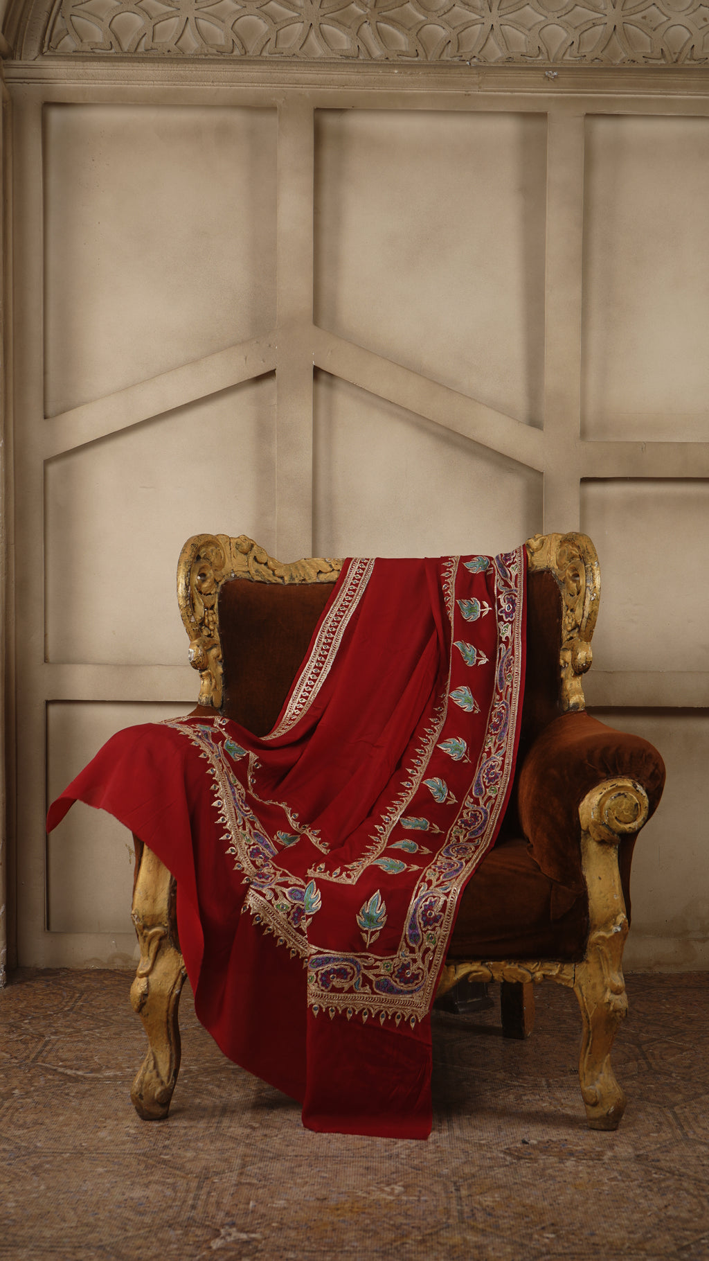 Crepe Saree with Hand Tilla & Sozni Embroidery
