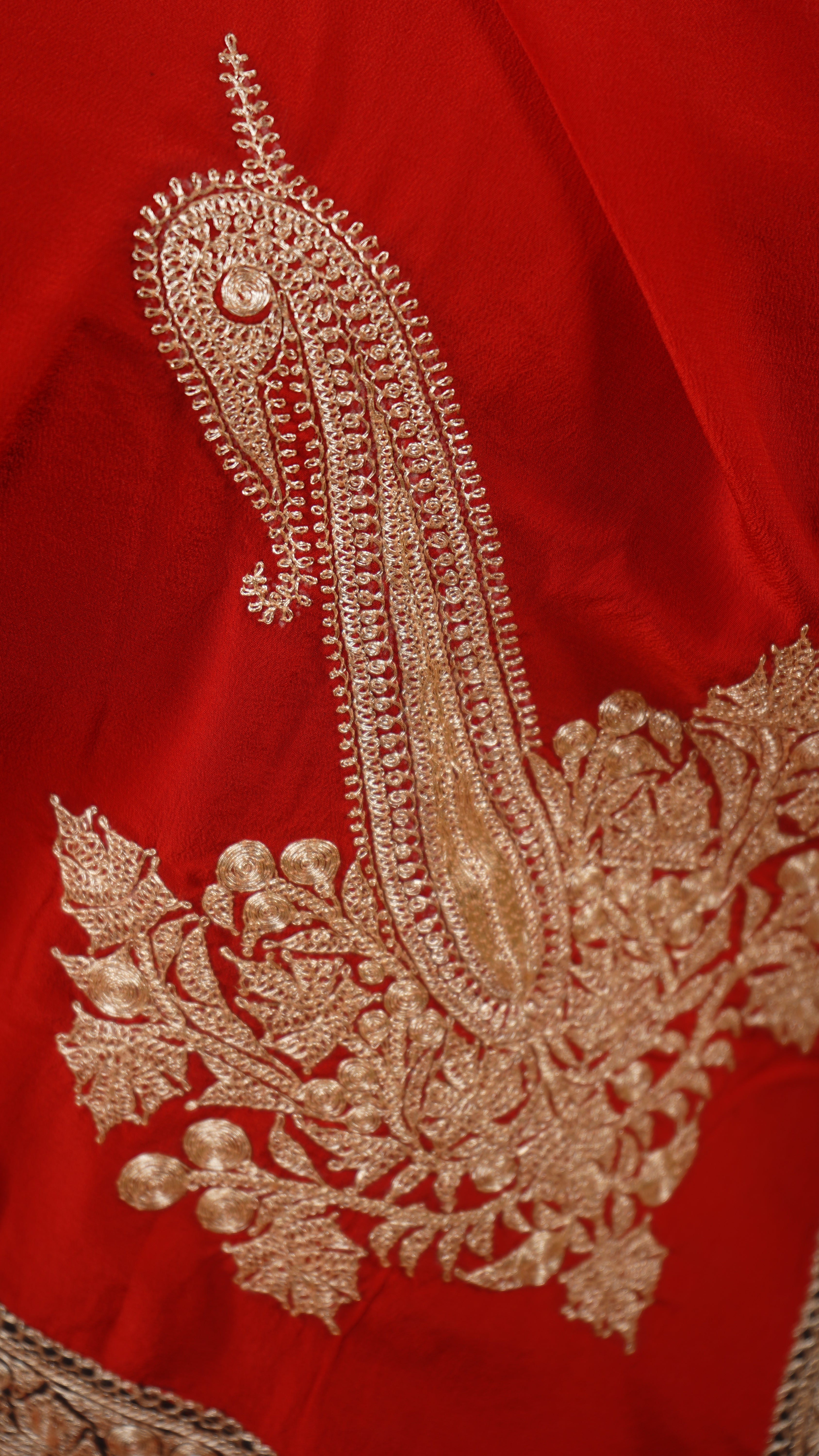 Georgette Saree with Antique Hand Tilla Embroidery