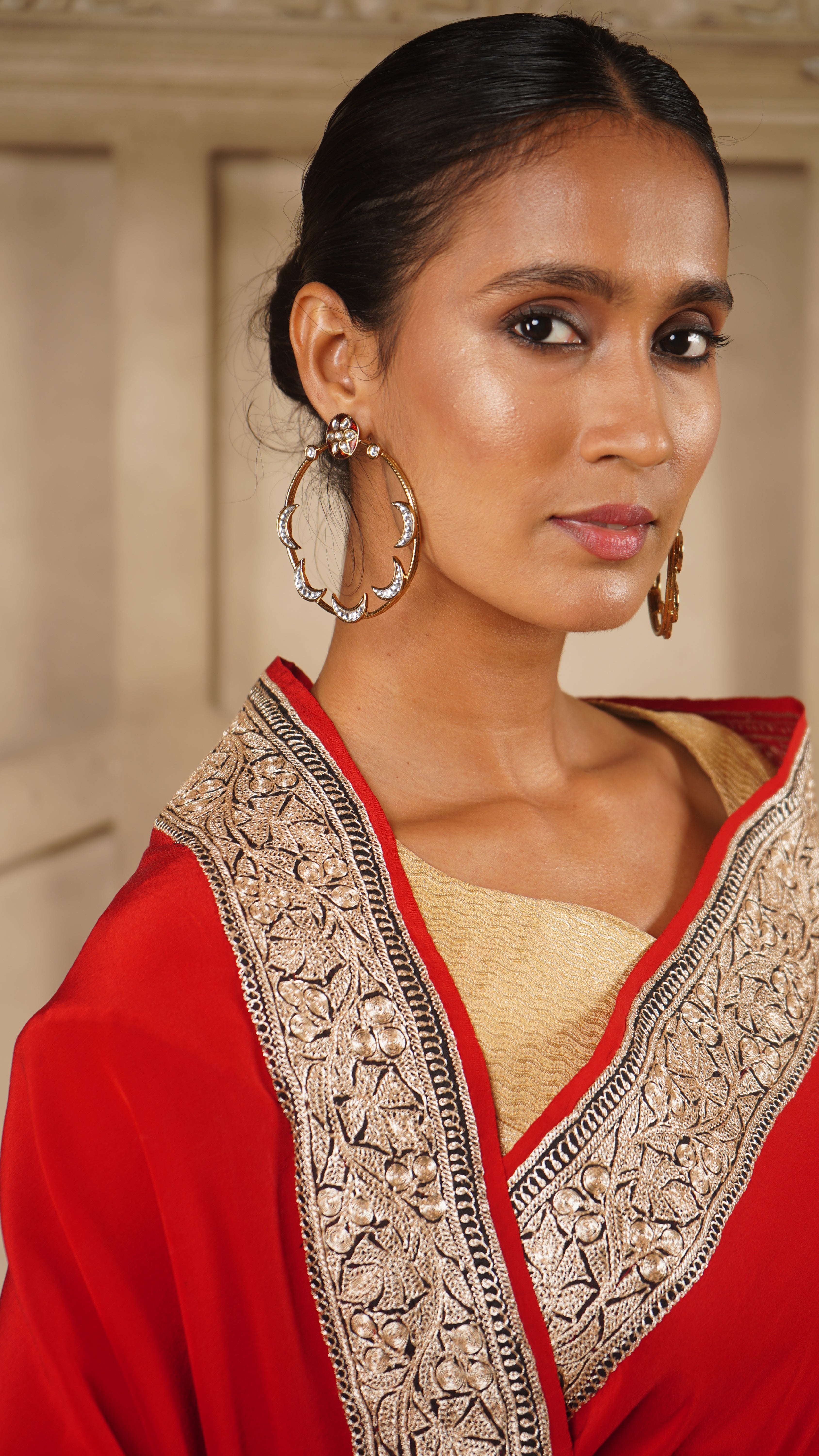 Georgette Saree with Antique Hand Tilla Embroidery