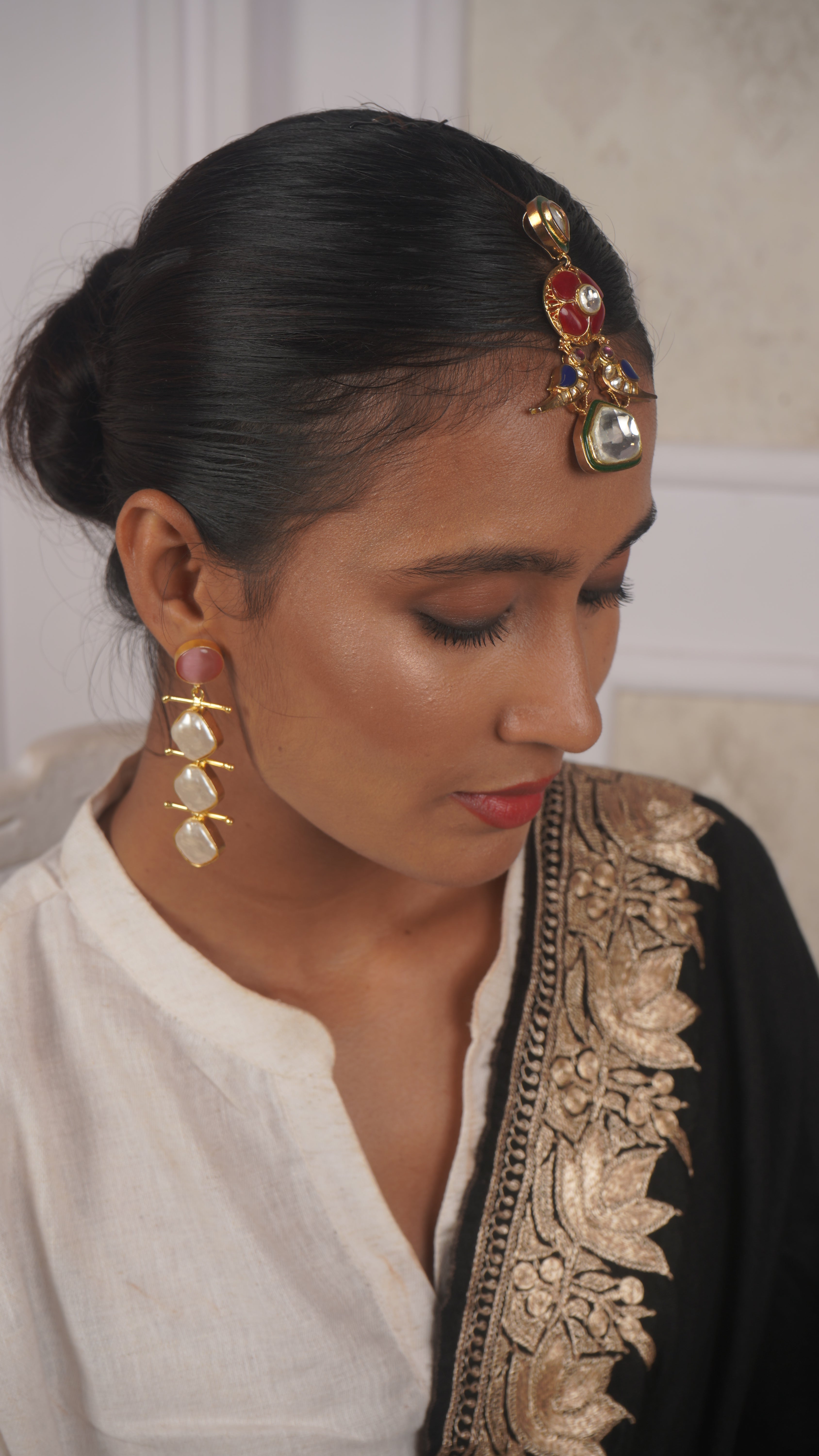 Gold Tilla Hand-Embroidered Pashmina Shawl