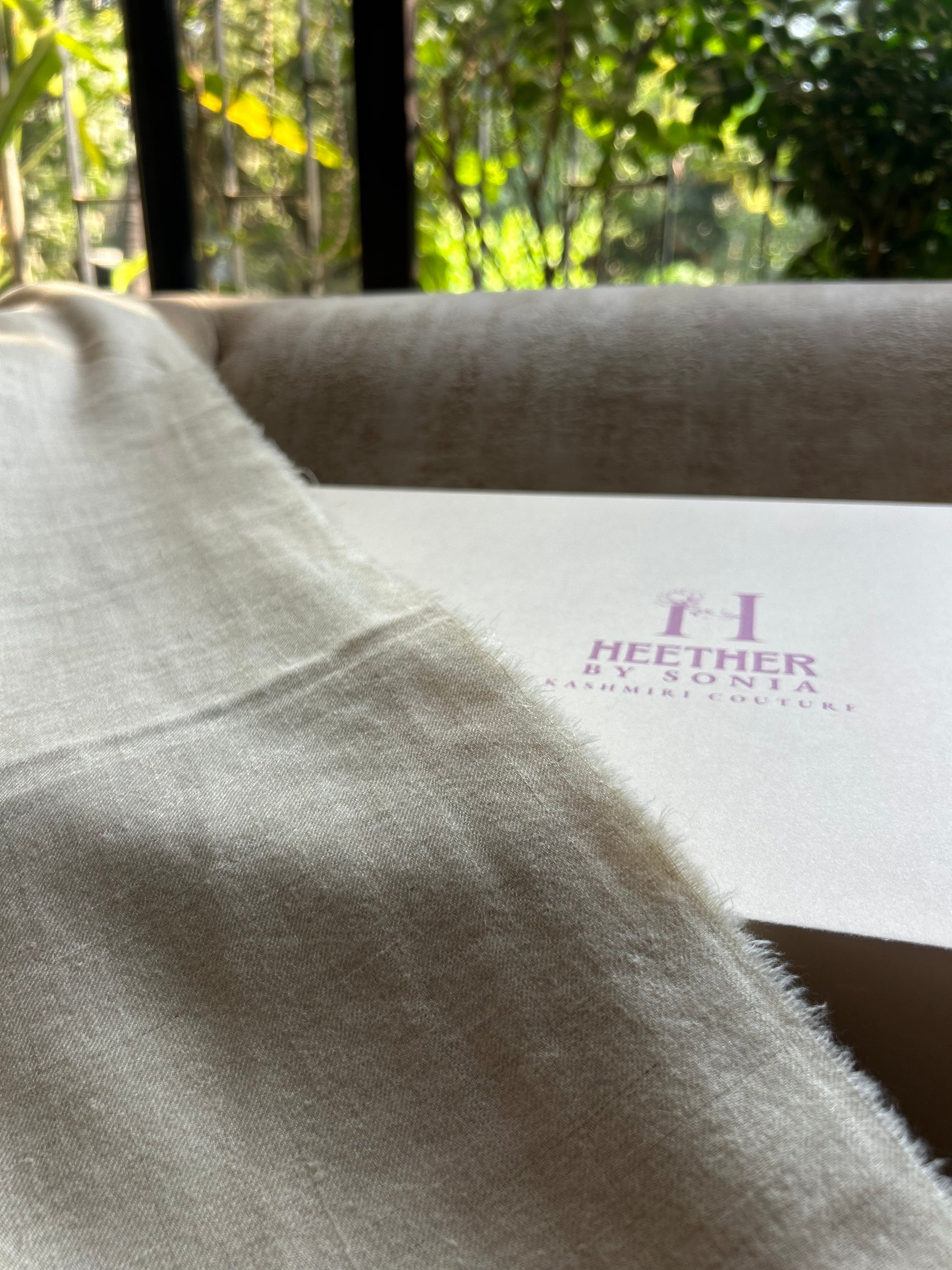 Classic Beige Pure Pashmina Shawl
