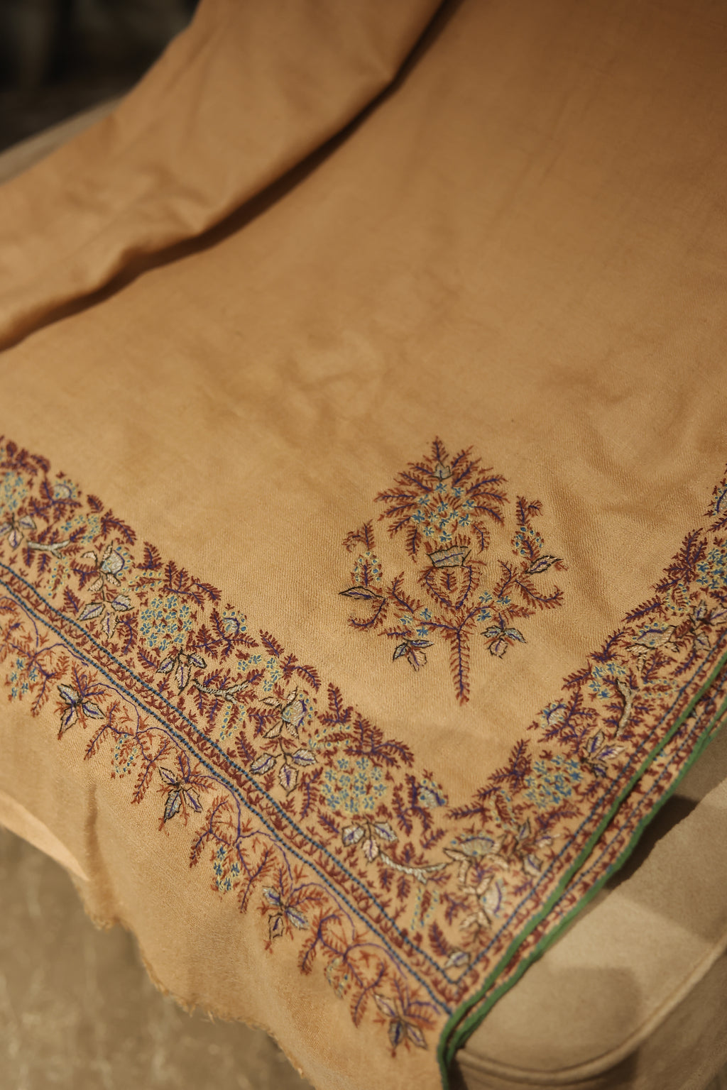 Antique Handwoven Pure Pashmina  patch work shawl