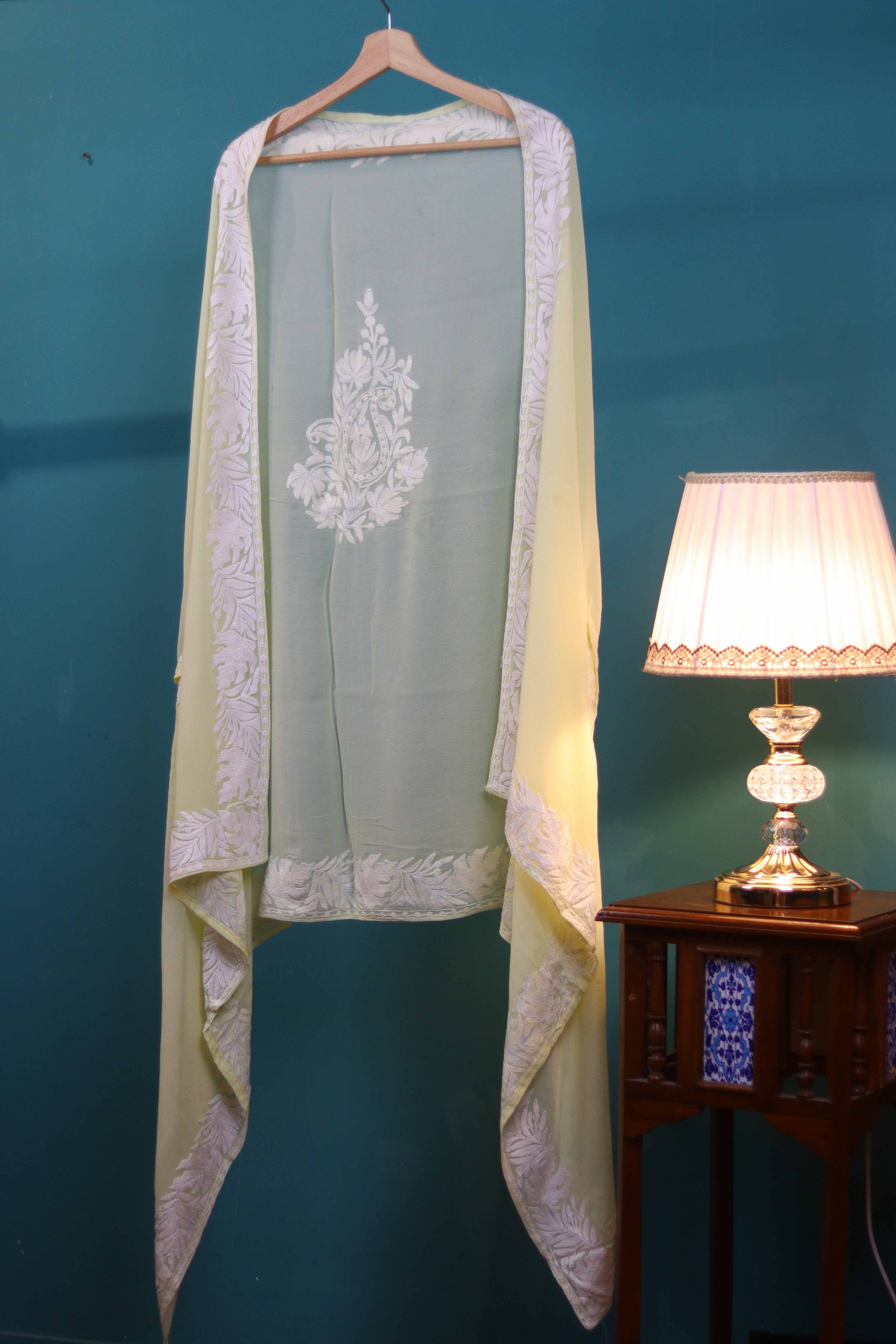 Aari Embroidered Georgette Dupatta – Lightness Draped in Art