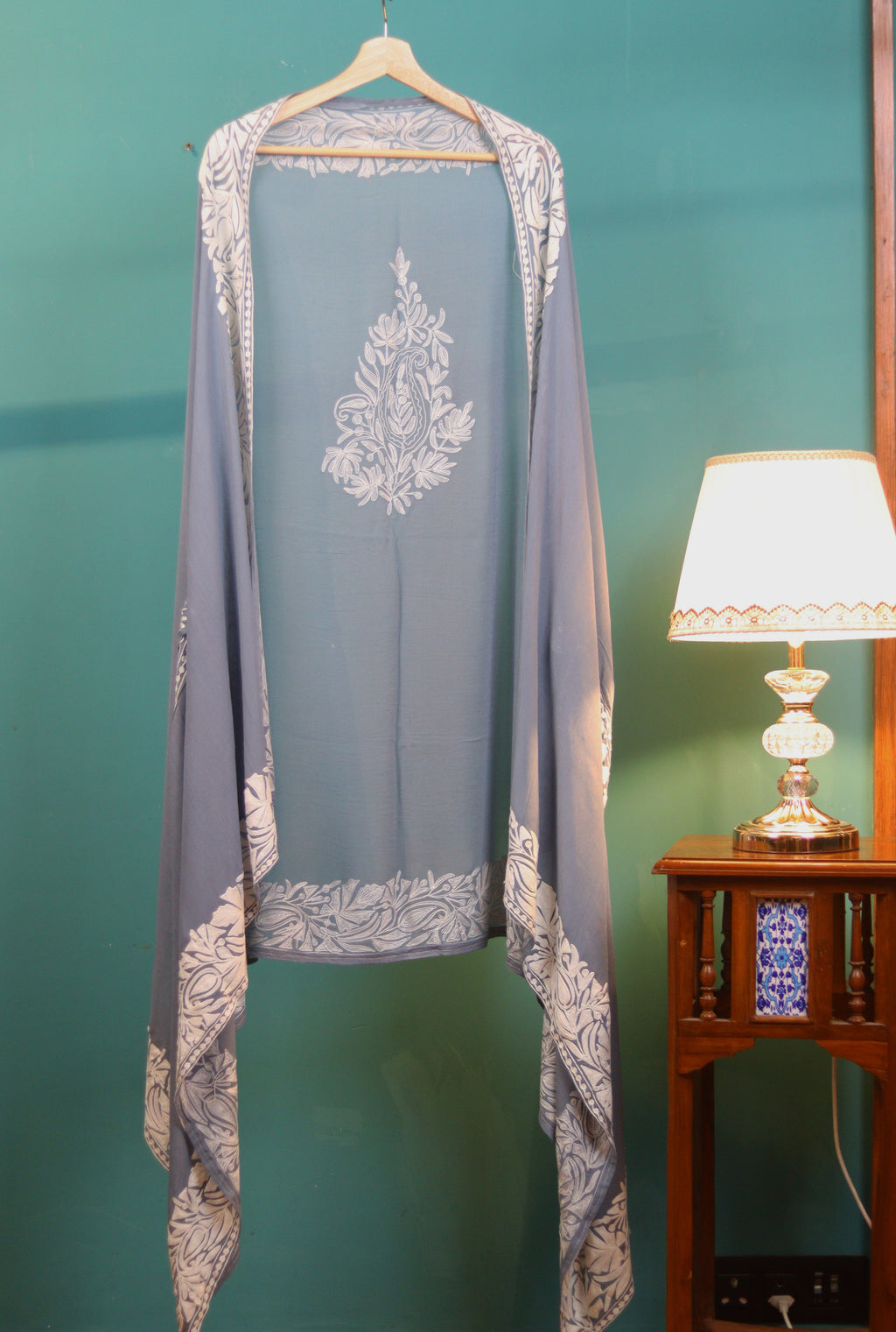 Aari Embroidered Georgette Dupatta – Lightness Draped in Art