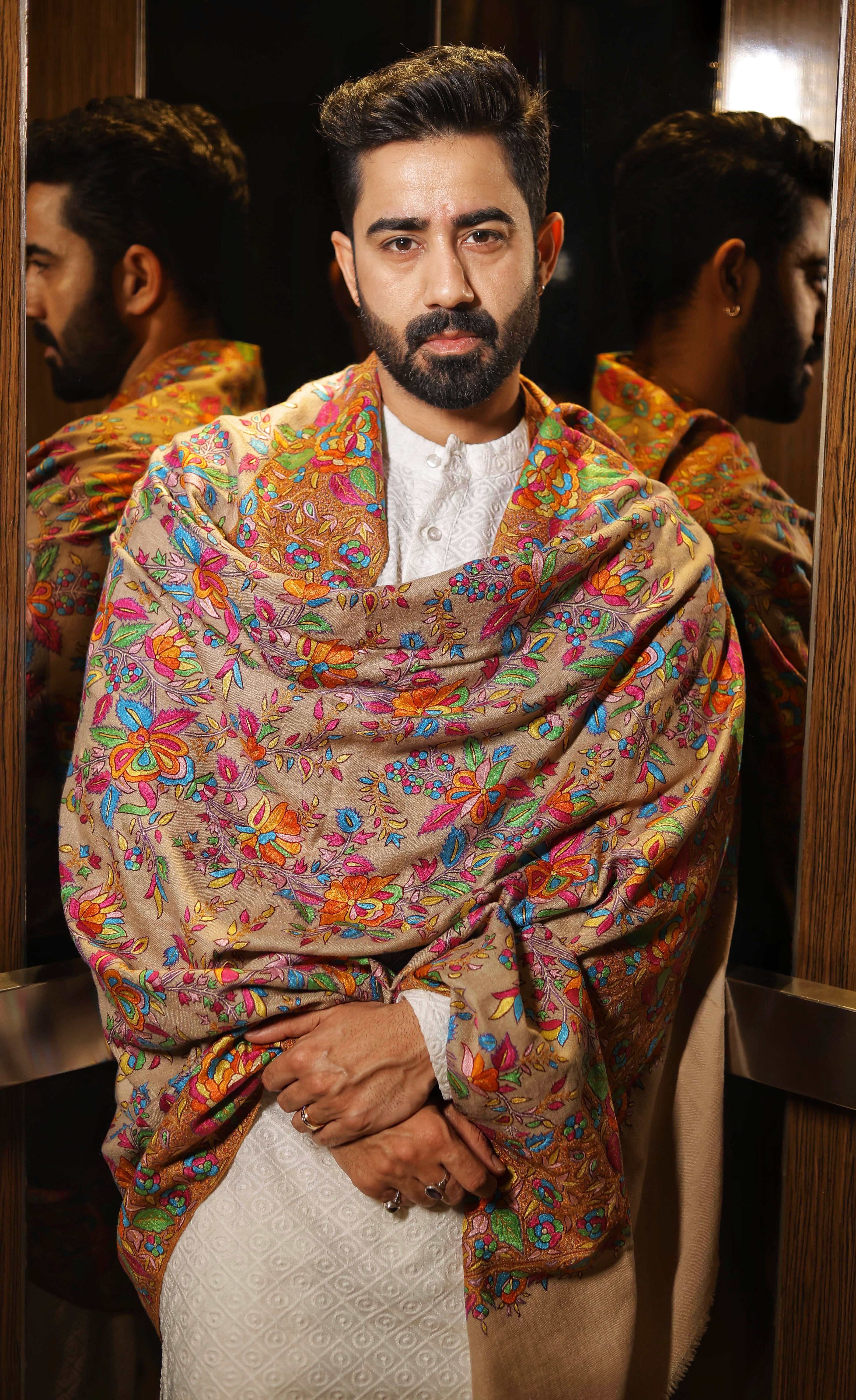 Artisanal Pure Pashmina Shawl – All Over Exquisite Paper Mache  Embroidery